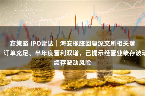 鑫策略 IPO雷达｜海安橡胶回复深交所相关落实函：订单充足、半年度营利双增，已提示经营业绩存波动风险